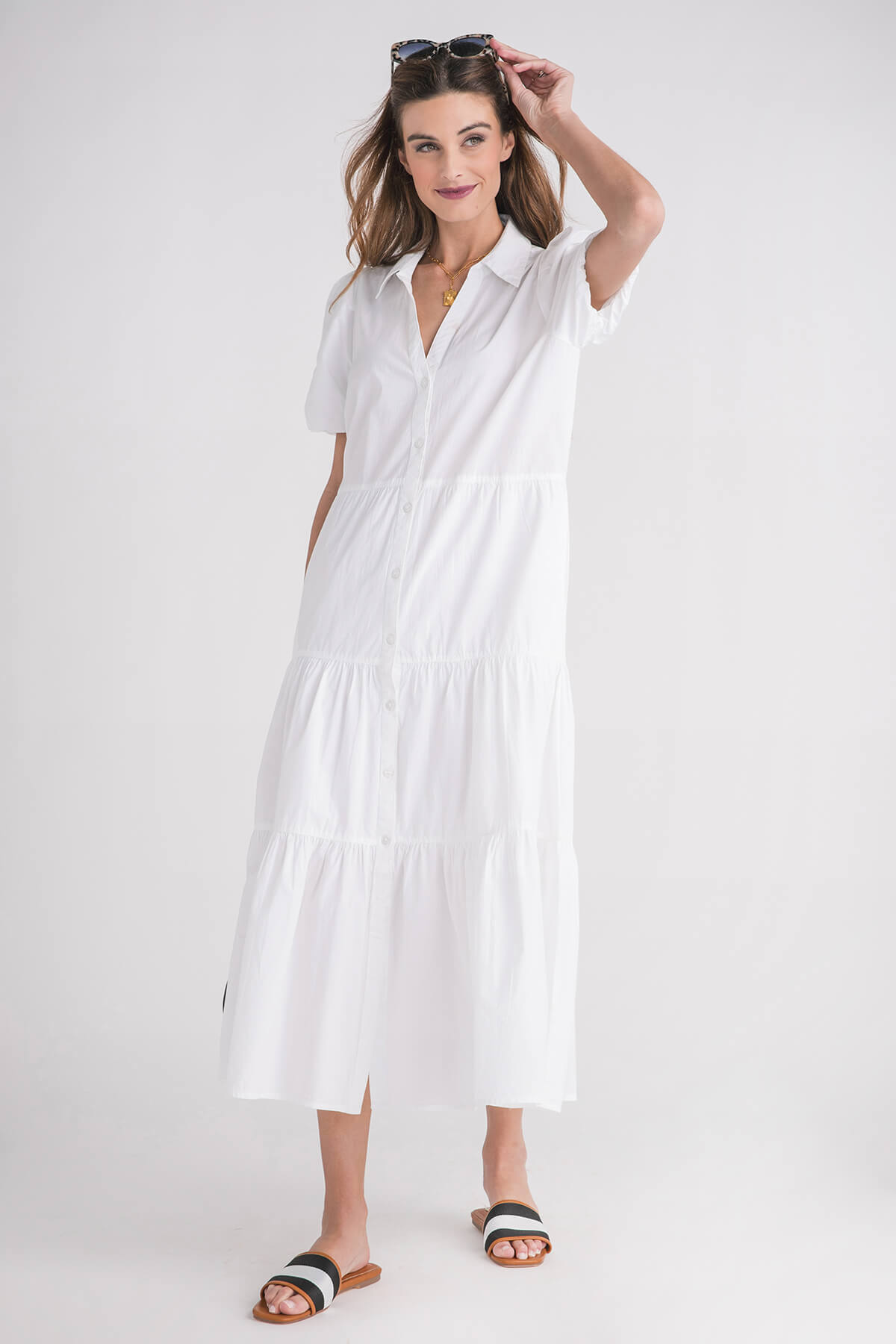 Classic Maxi Shirt Dress by Elan