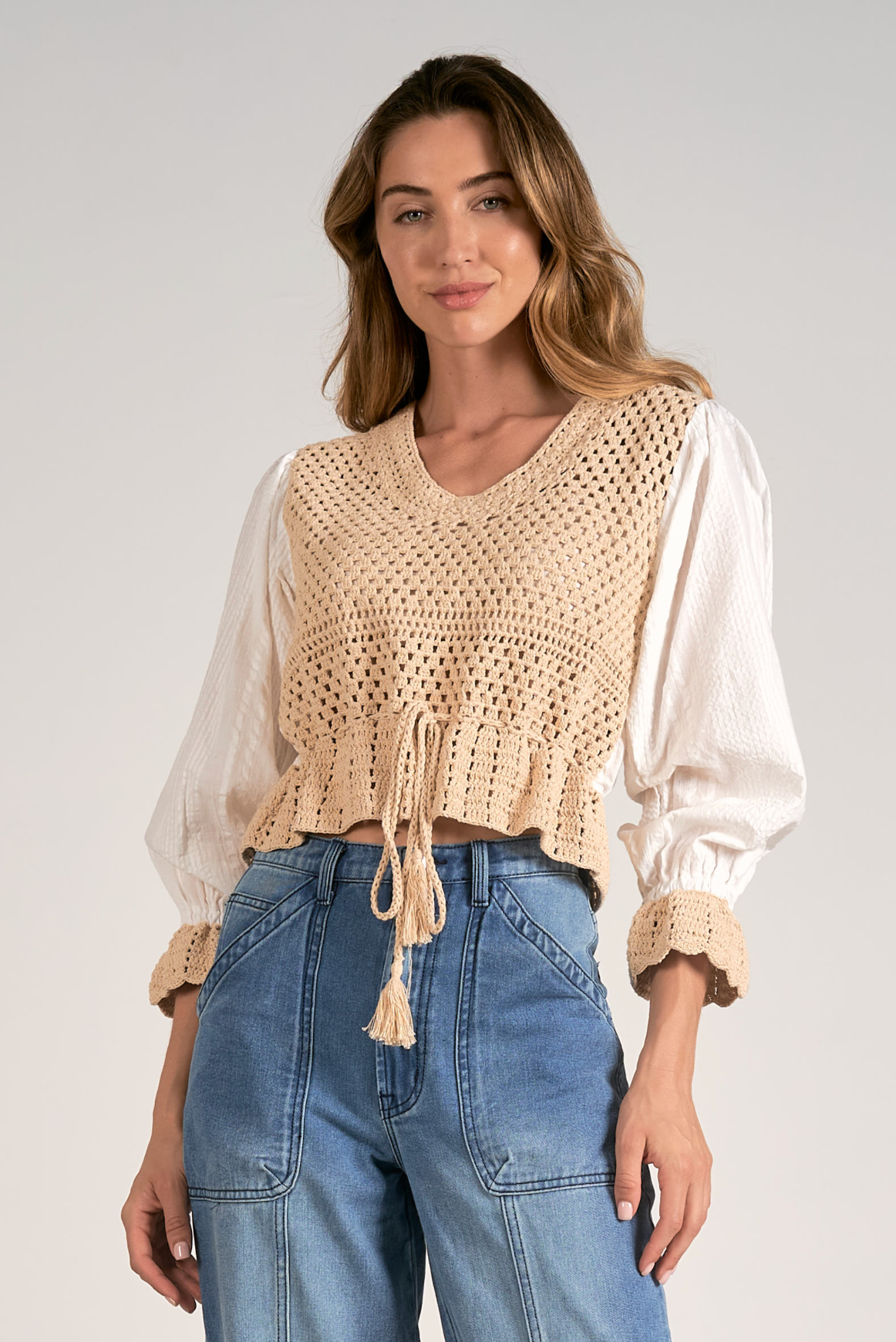 Lela Crochet Blouse Top