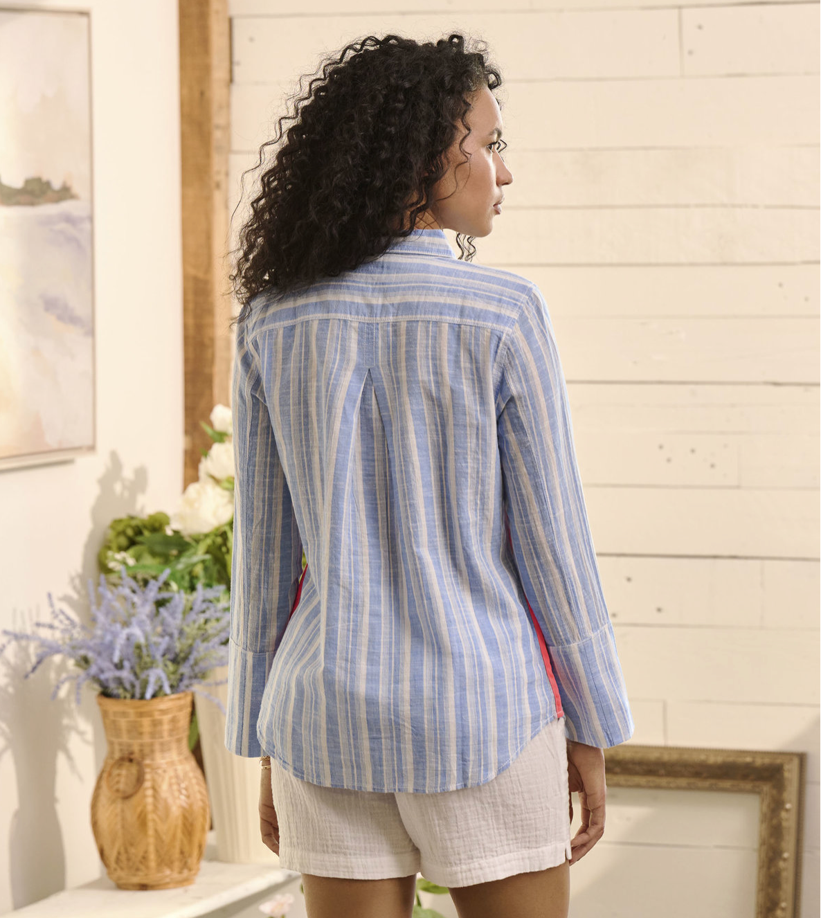 Cindy Blouse in Blue Stripes