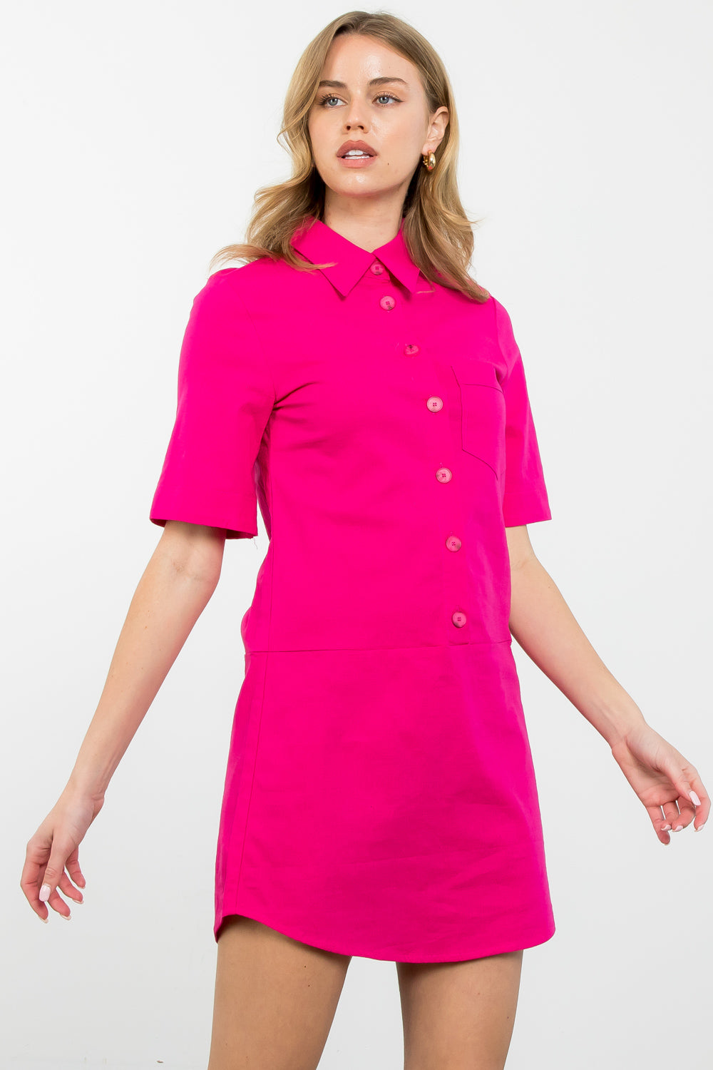 Modern Button Up Shirt Dress by THML