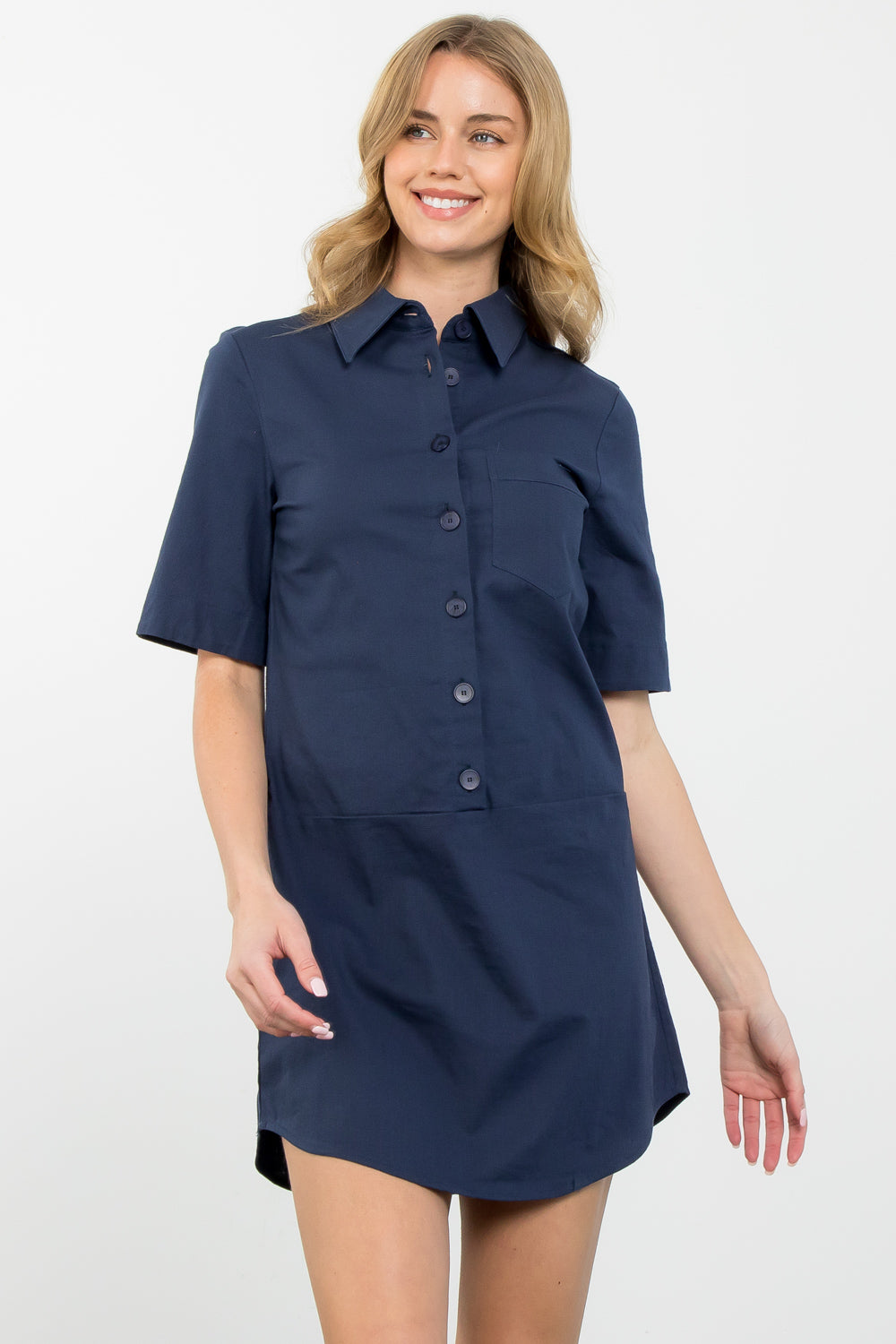 Modern Button Up Shirt Dress by THML