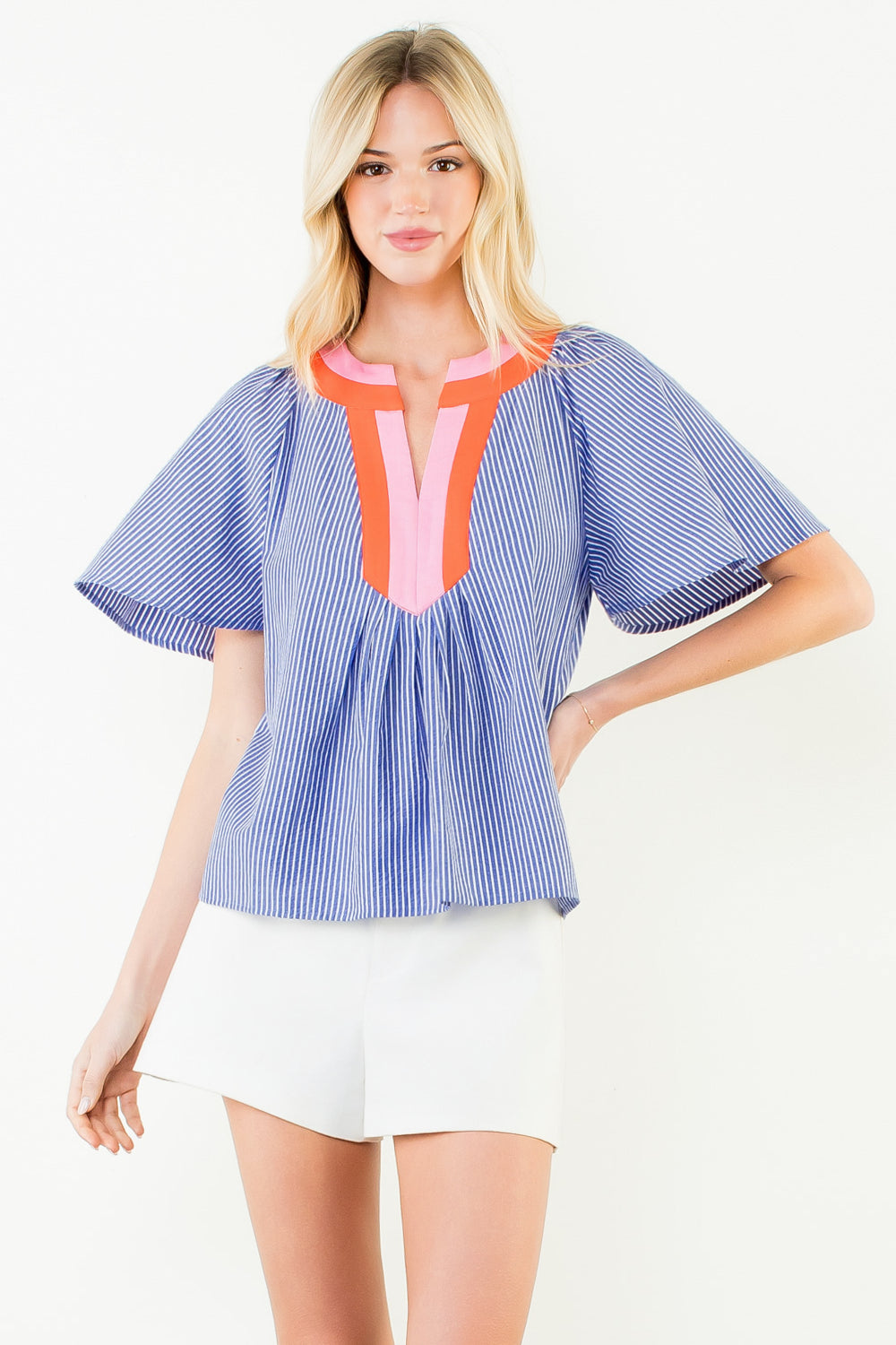 Camille Pinstripe Blouse by THML