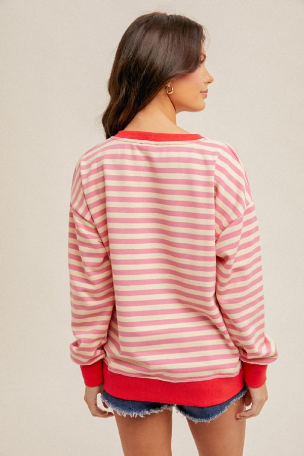 Contrast Stripe Oversize Sweatshirt
