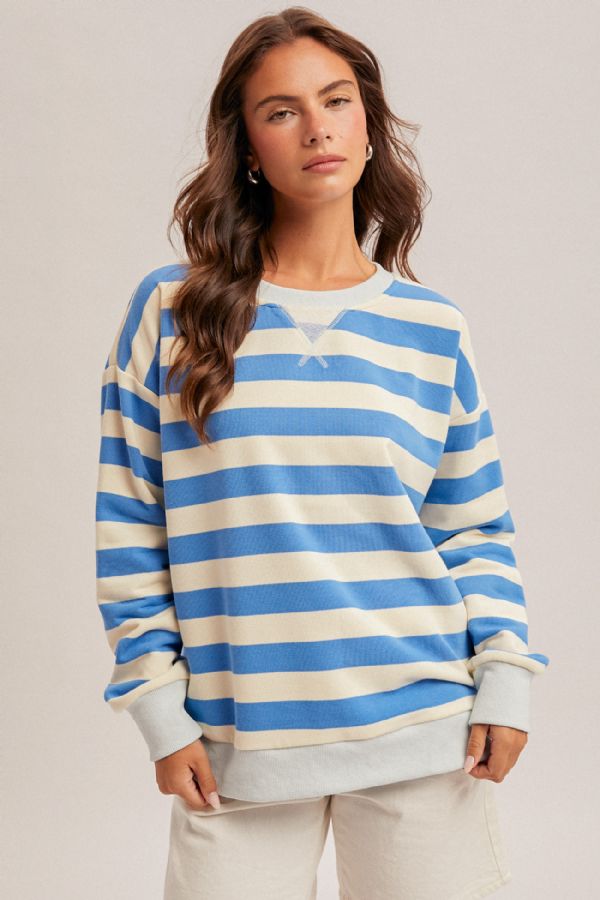 Relaxed Fit Stripe Sweatshirt