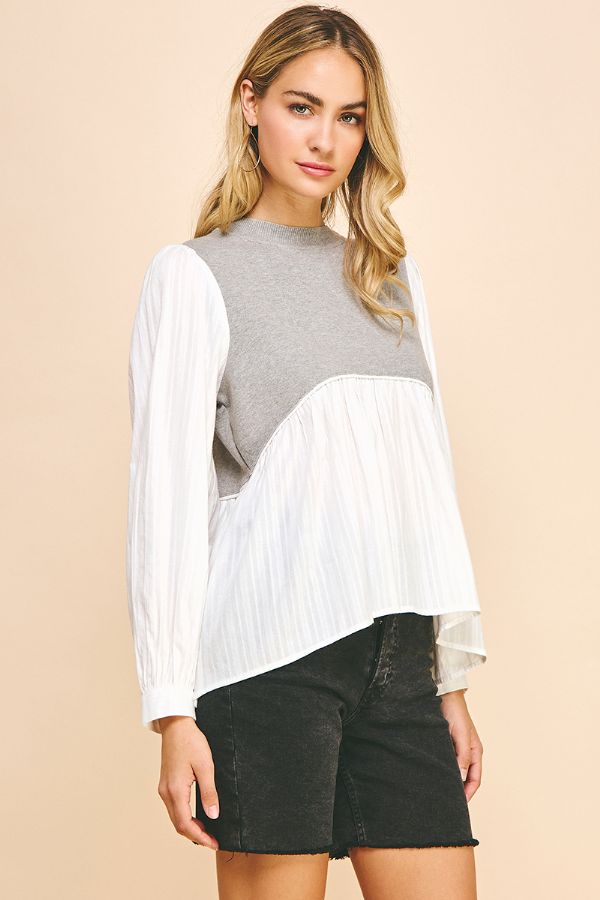 Sweater Blouse Combination Top
