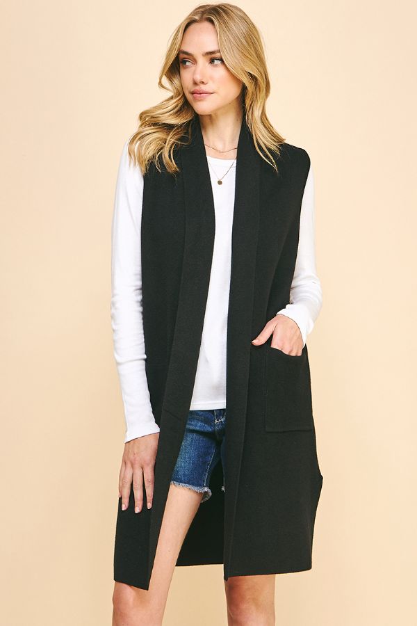 Sleek Open Front Cardigan Sweater