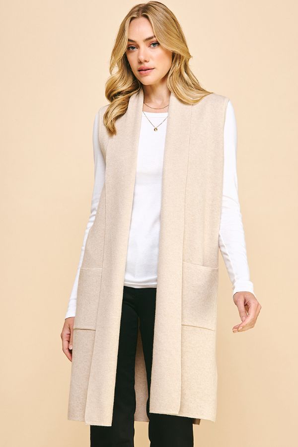 Sleek Open Front Cardigan Sweater
