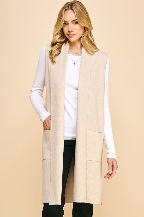 Sleek Open Front Cardigan Sweater