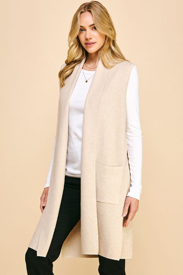 Sleek Open Front Cardigan Sweater