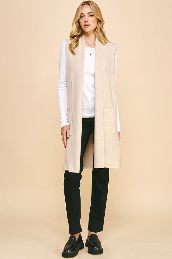 Sleek Open Front Cardigan Sweater