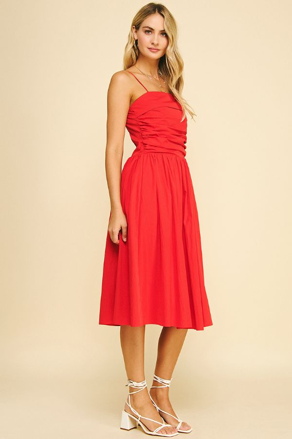 Estelle Red Midi Dress