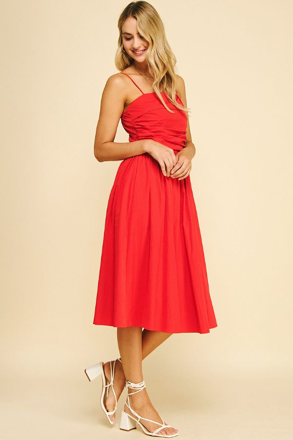 Estelle Red Midi Dress