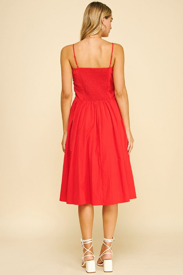 Estelle Red Midi Dress