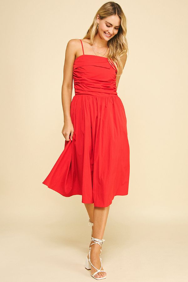 Estelle Red Midi Dress