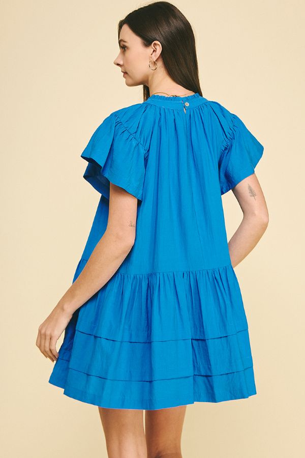 Natalie Solid Ruffle Dress