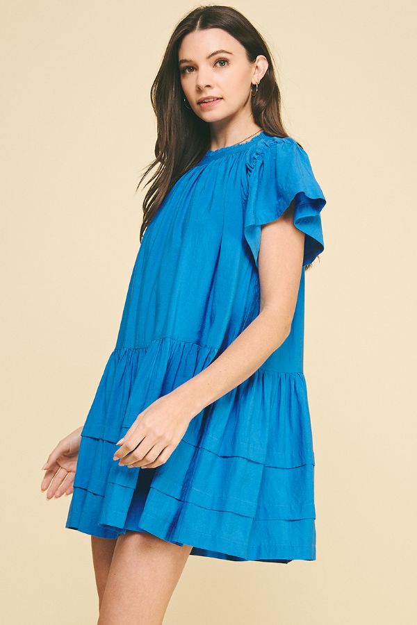 Natalie Solid Ruffle Dress
