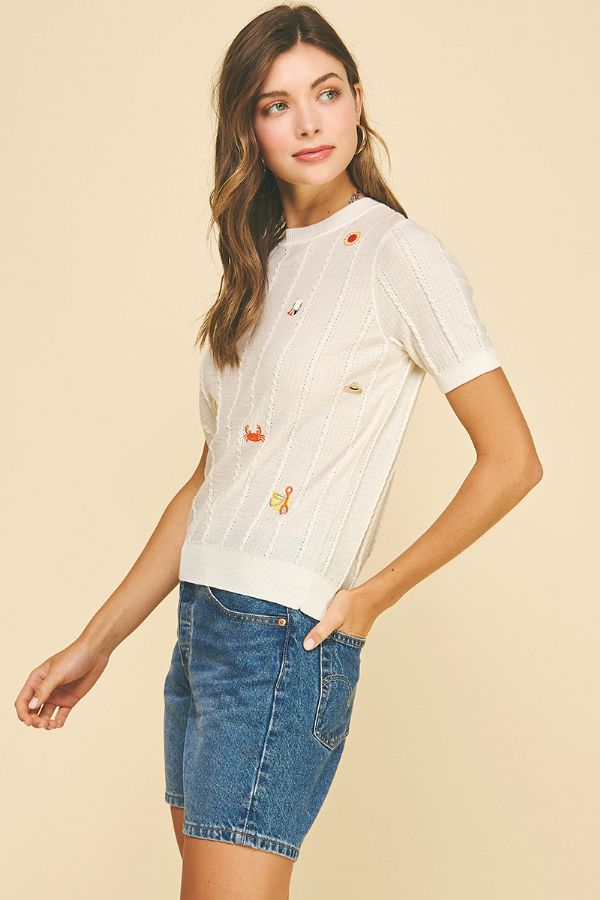 Seaside Embroidered Sweater
