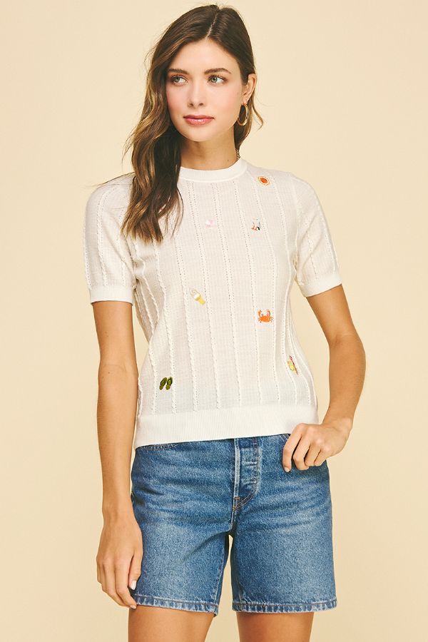 Seaside Embroidered Sweater