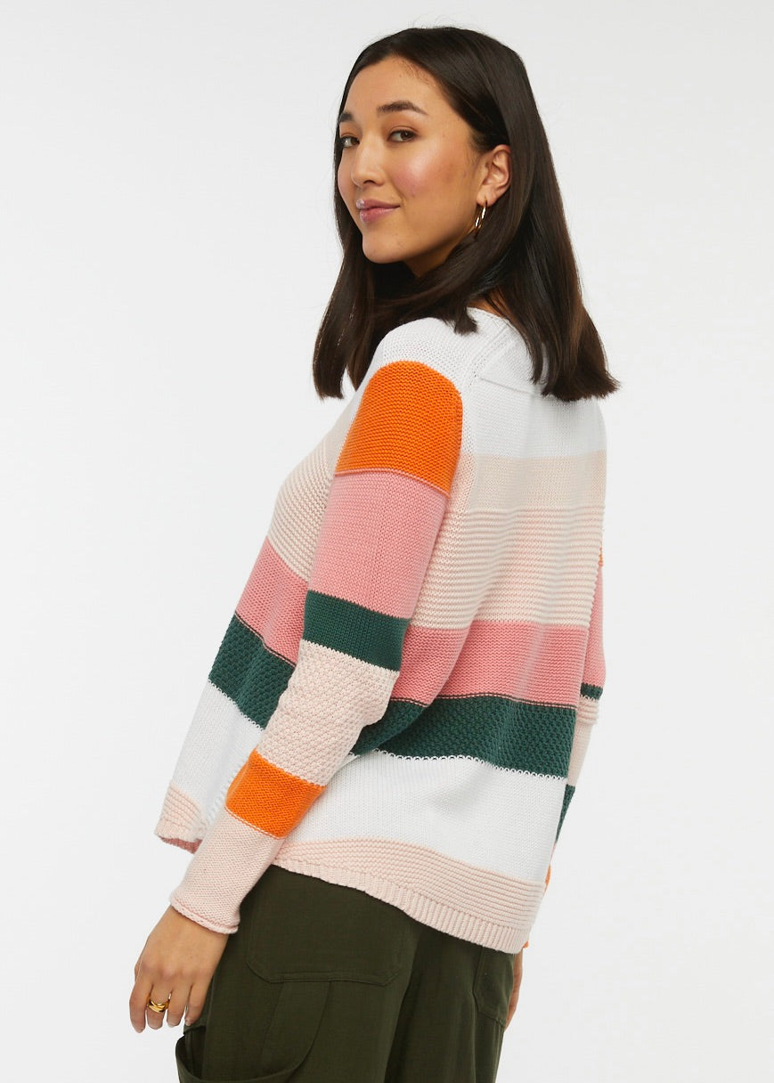 Chunky Cotton V-Neck Sweater