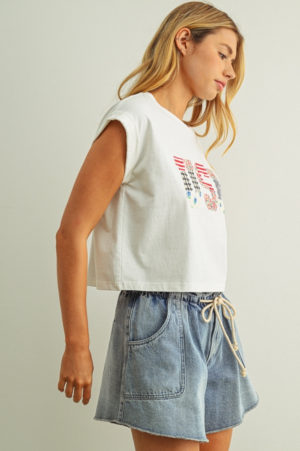 USA Short Sleeve Applique Shirt