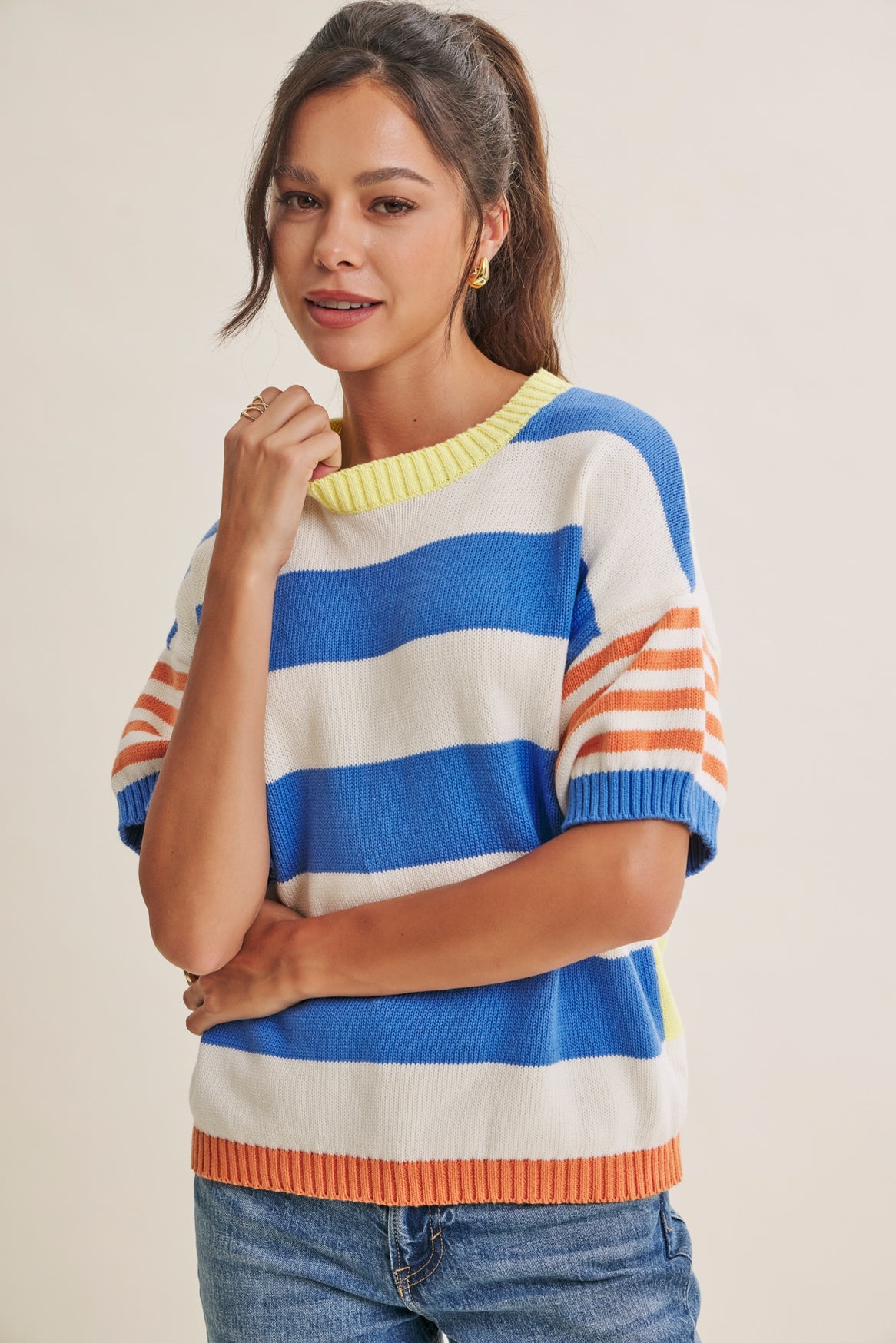Carmen Stripe Cotton Sweater