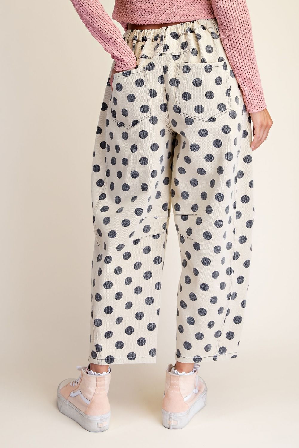 Khaki Polka Dot Barrel Jeans