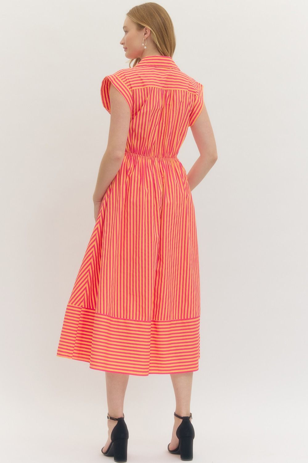 Daisy Striped Midi Dress by Entro