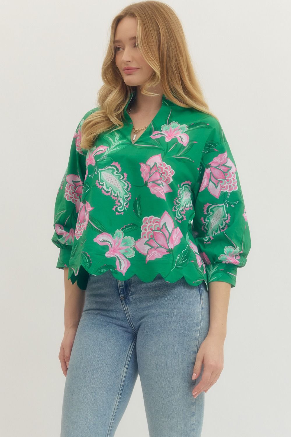 Layla Scallop Hem Blouse