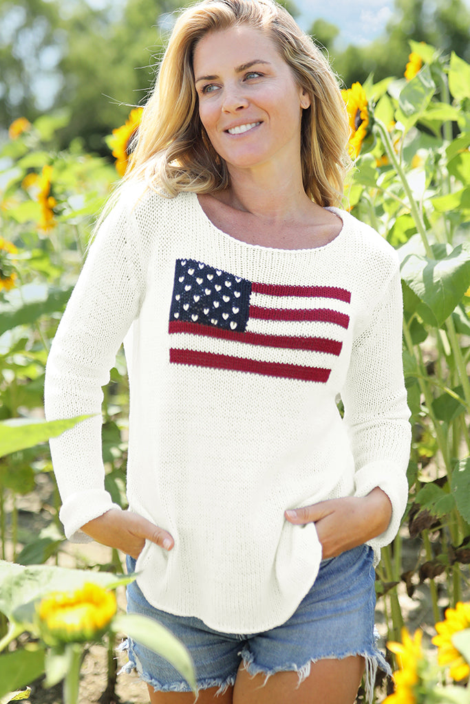 Flag Crew Cotton Sweater by Wooden Ships