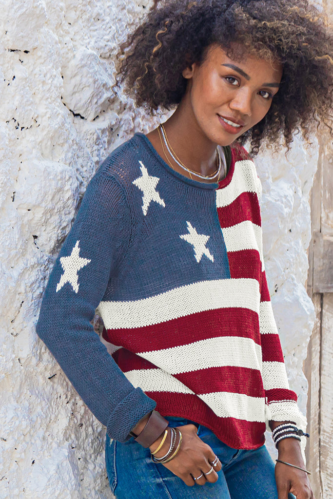 Flag Rollneck Sweater by Wooden Ships