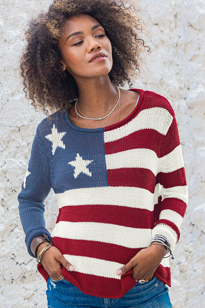 Flag Rollneck Sweater by Wooden Ships