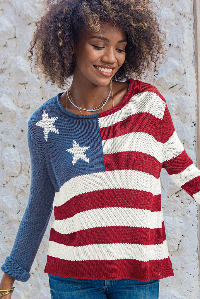 Flag Rollneck Sweater by Wooden Ships