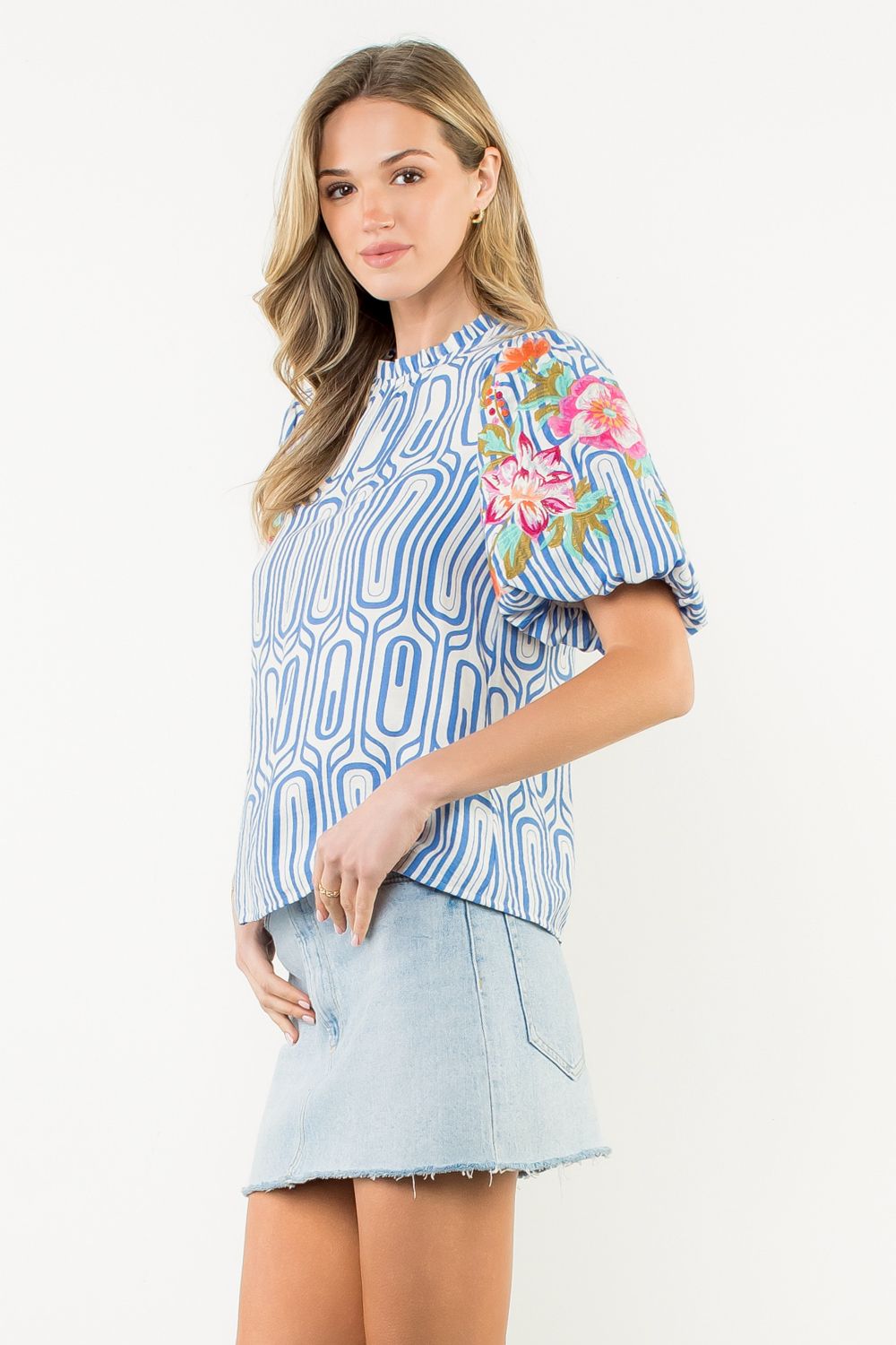 Celine Flower Embroidered Top by THML