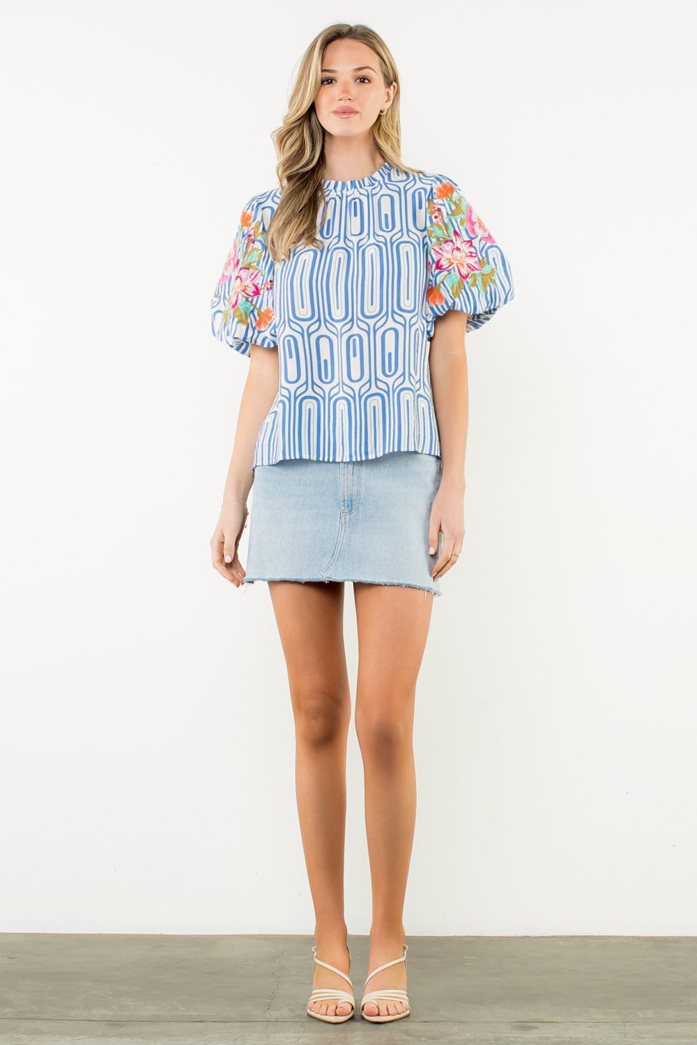 Celine Flower Embroidered Top by THML