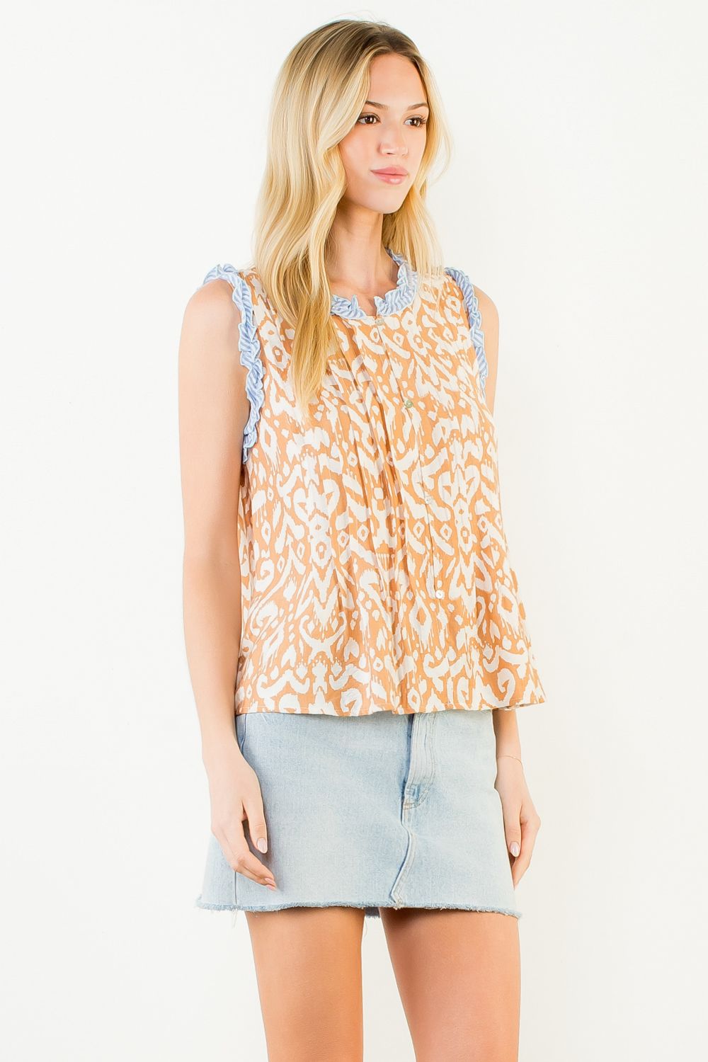 Carlee Sleeveless Animal Print Blouse