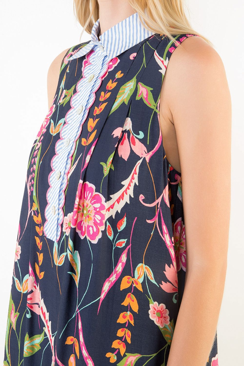 THML Collared Sleeveless Dress