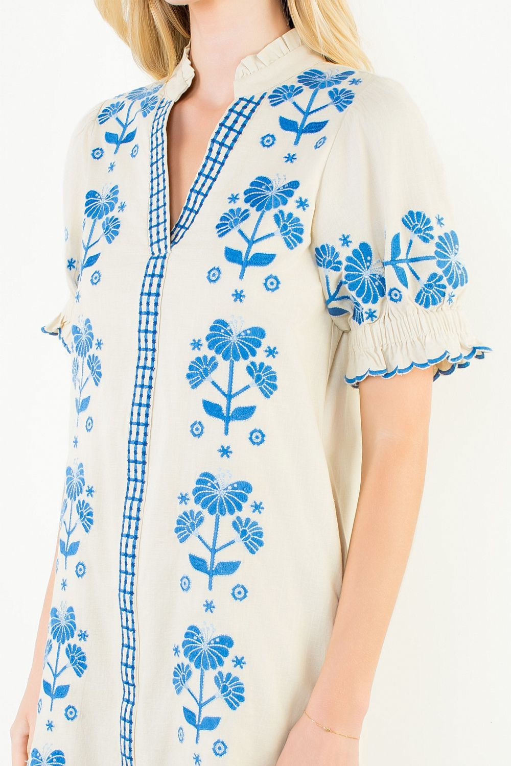 THML Vibrant Embroidered Shift Dress