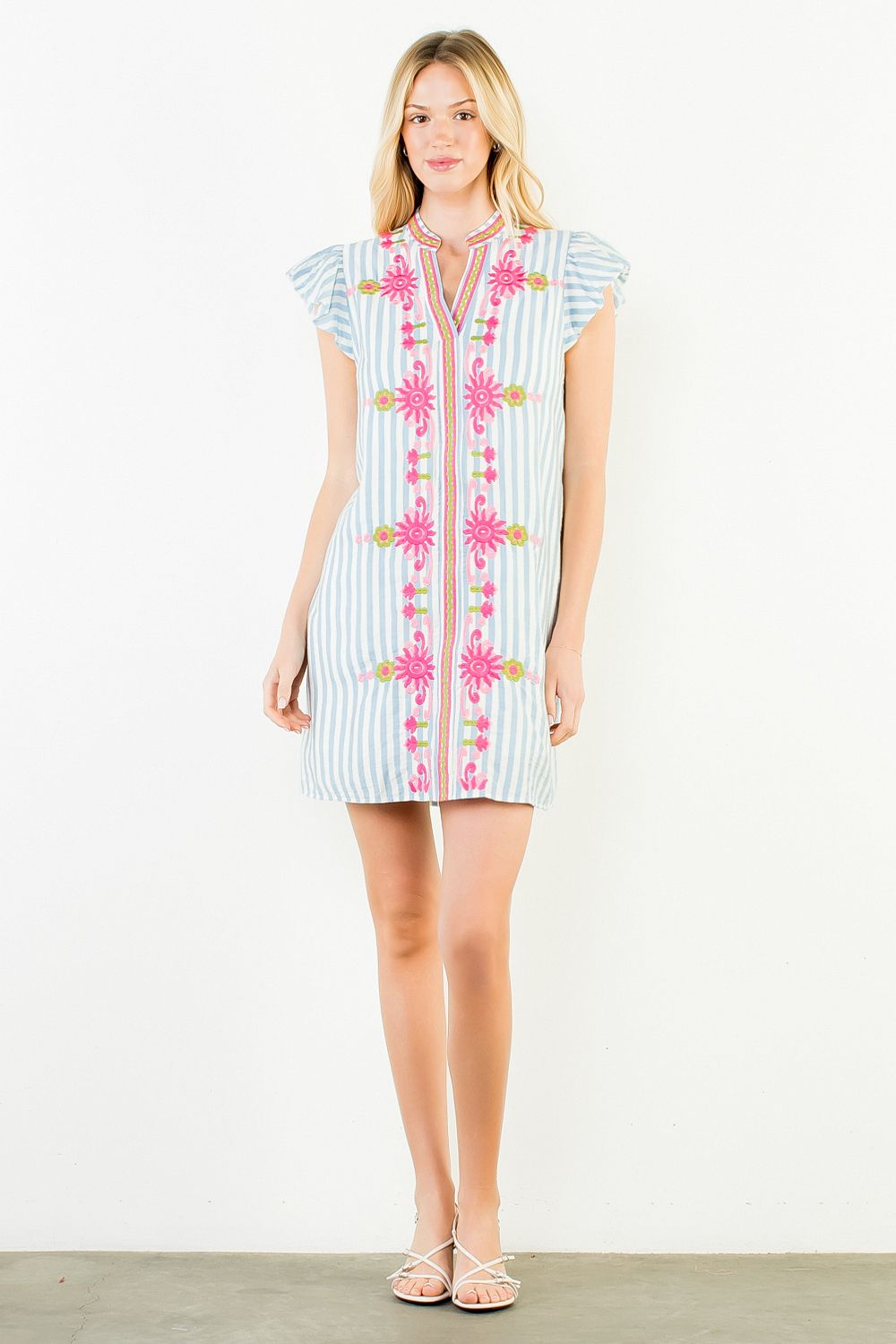 THML Embroidered Shift Dress