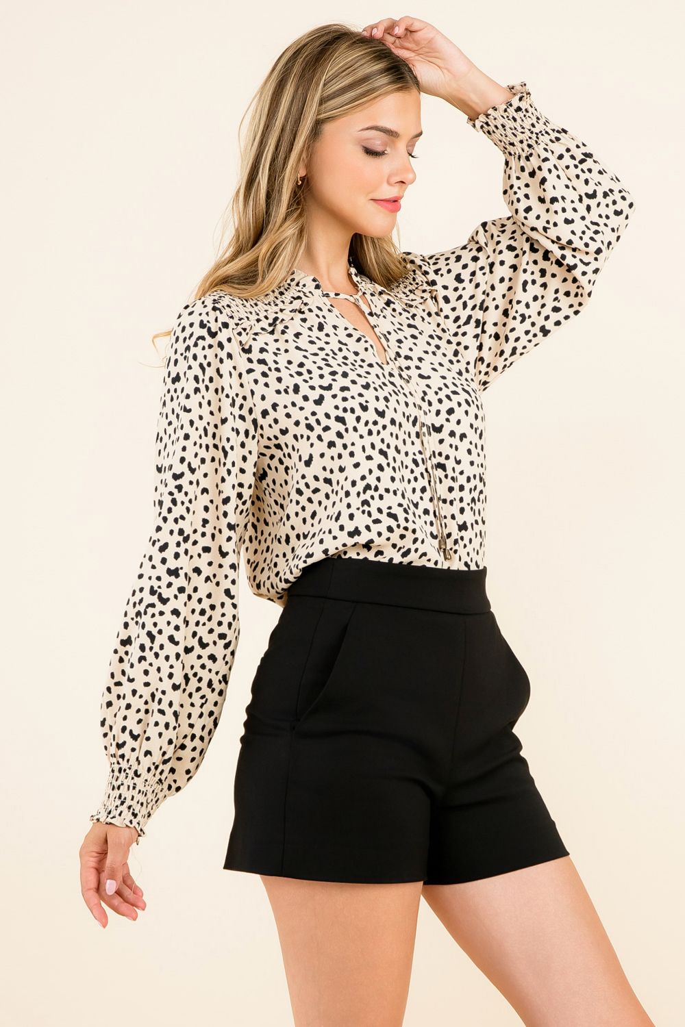 Vivian Top – Cream Leopard Print by THML
