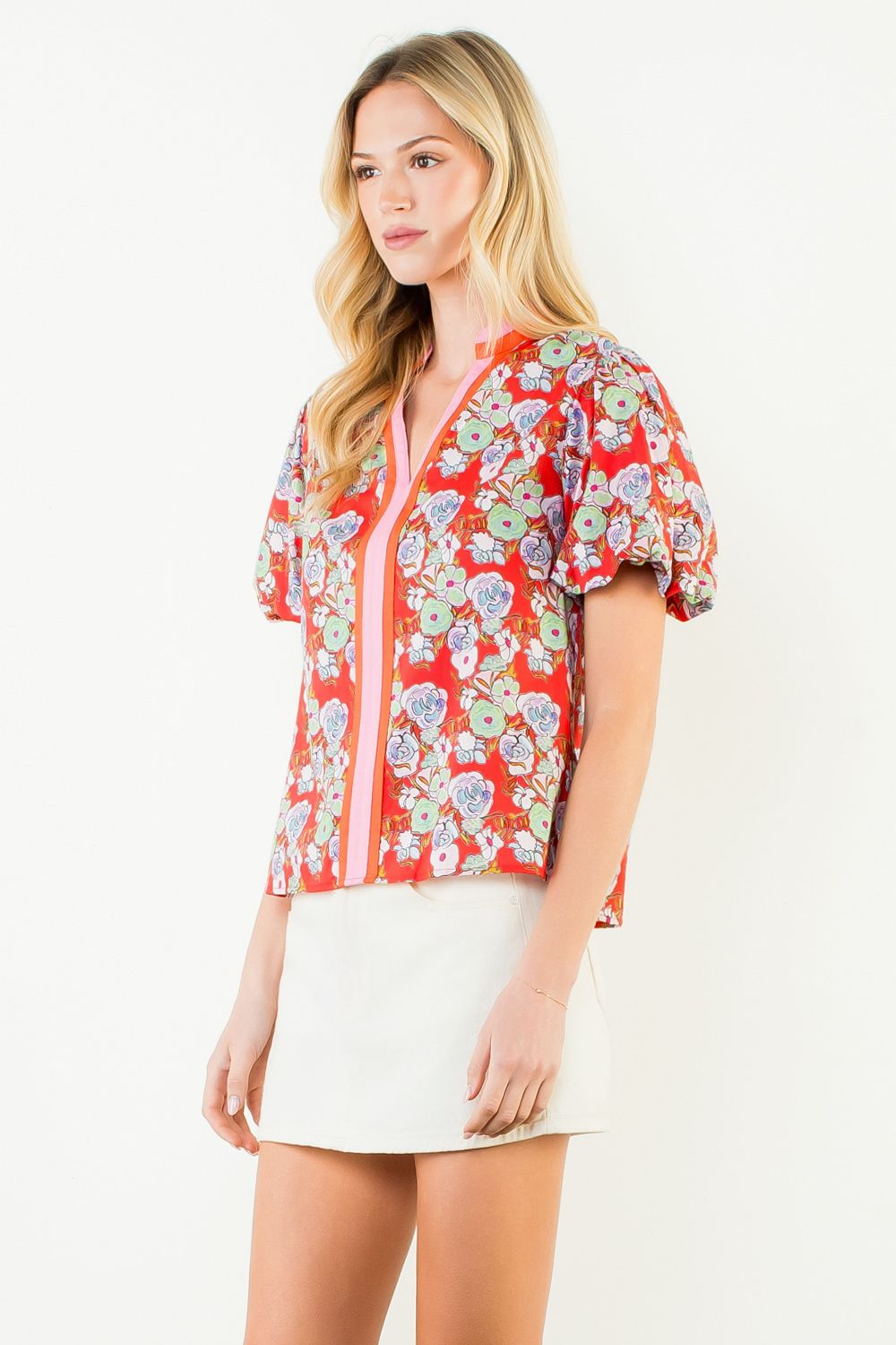 Carlysa Red Floral Blouse by THML