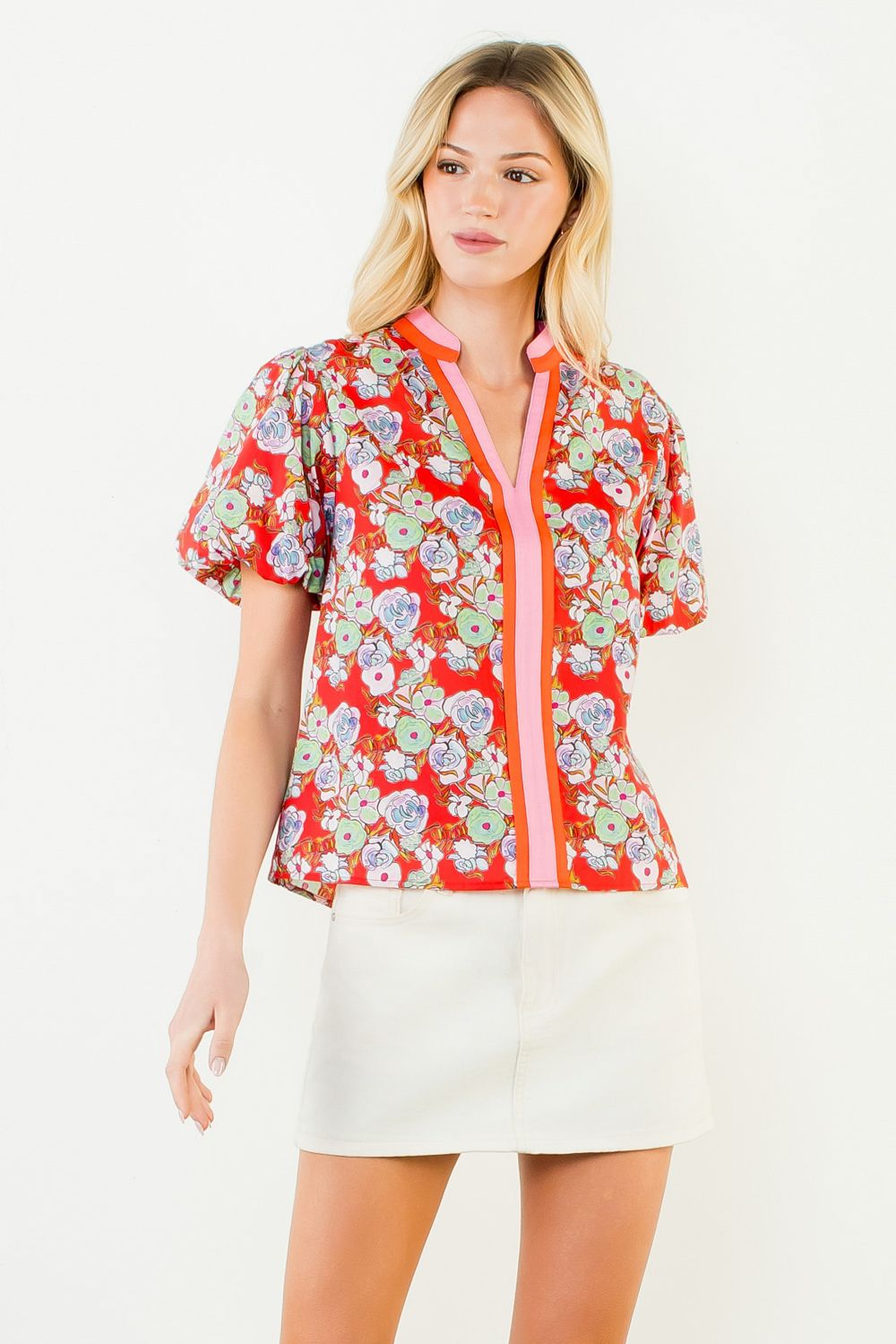Carlysa Red Floral Blouse by THML