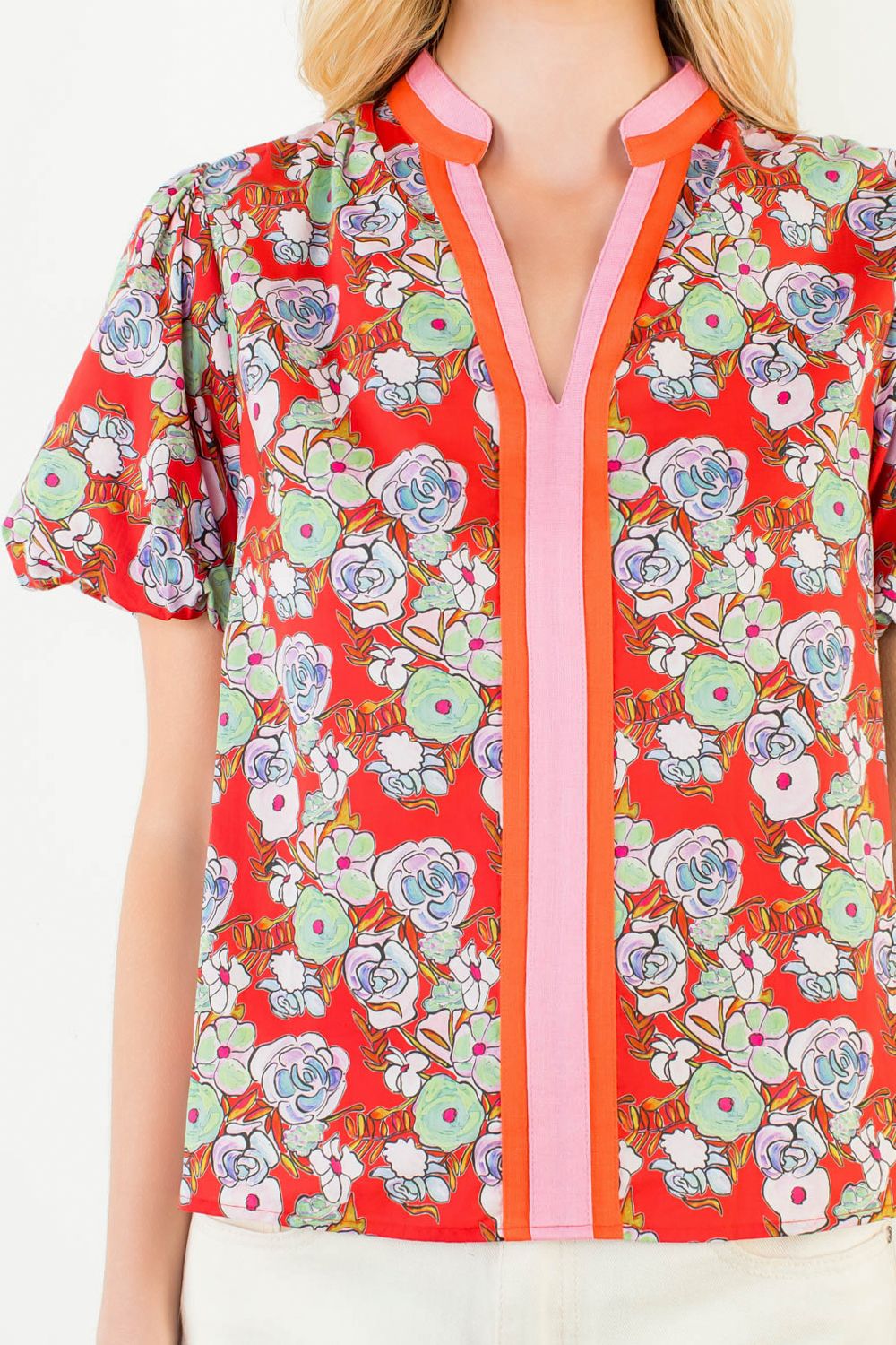 Carlysa Red Floral Blouse by THML