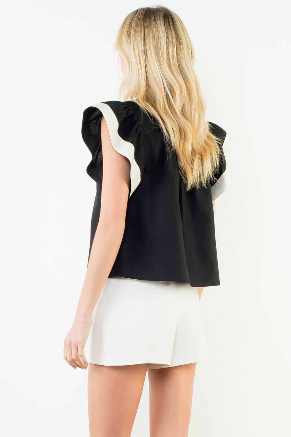 Cammy Flutter Sleeve V Neck Top