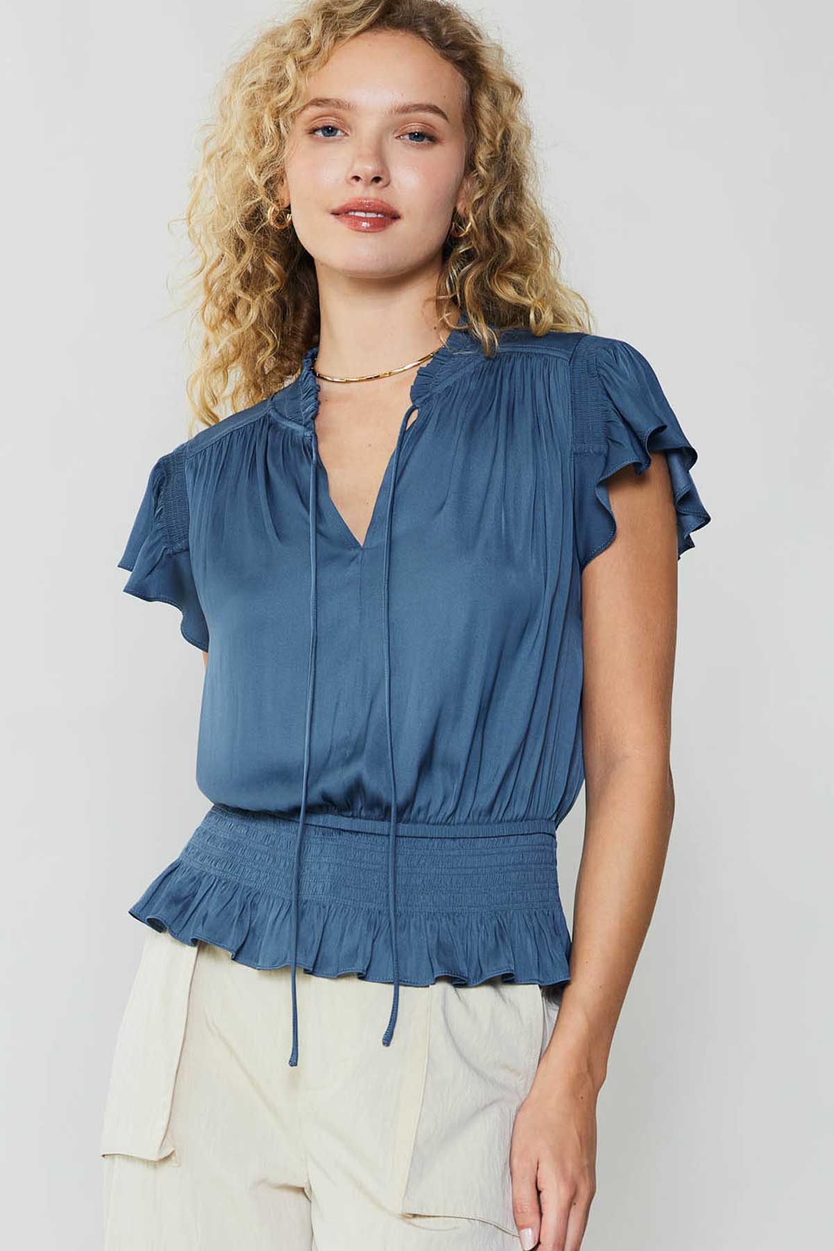 Blair Smocked Top by Current Air