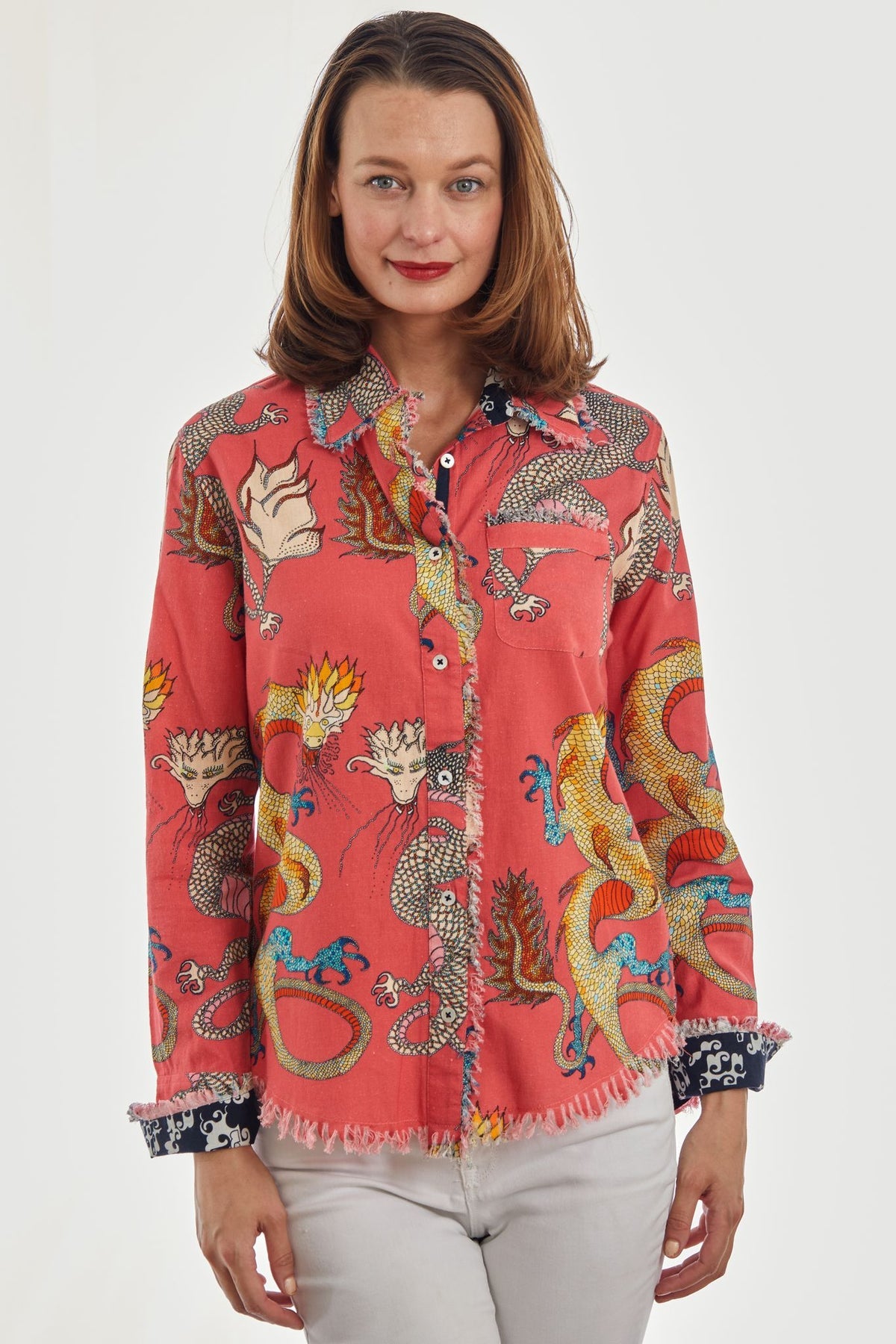 Cape Cod Dragon Print Blouse