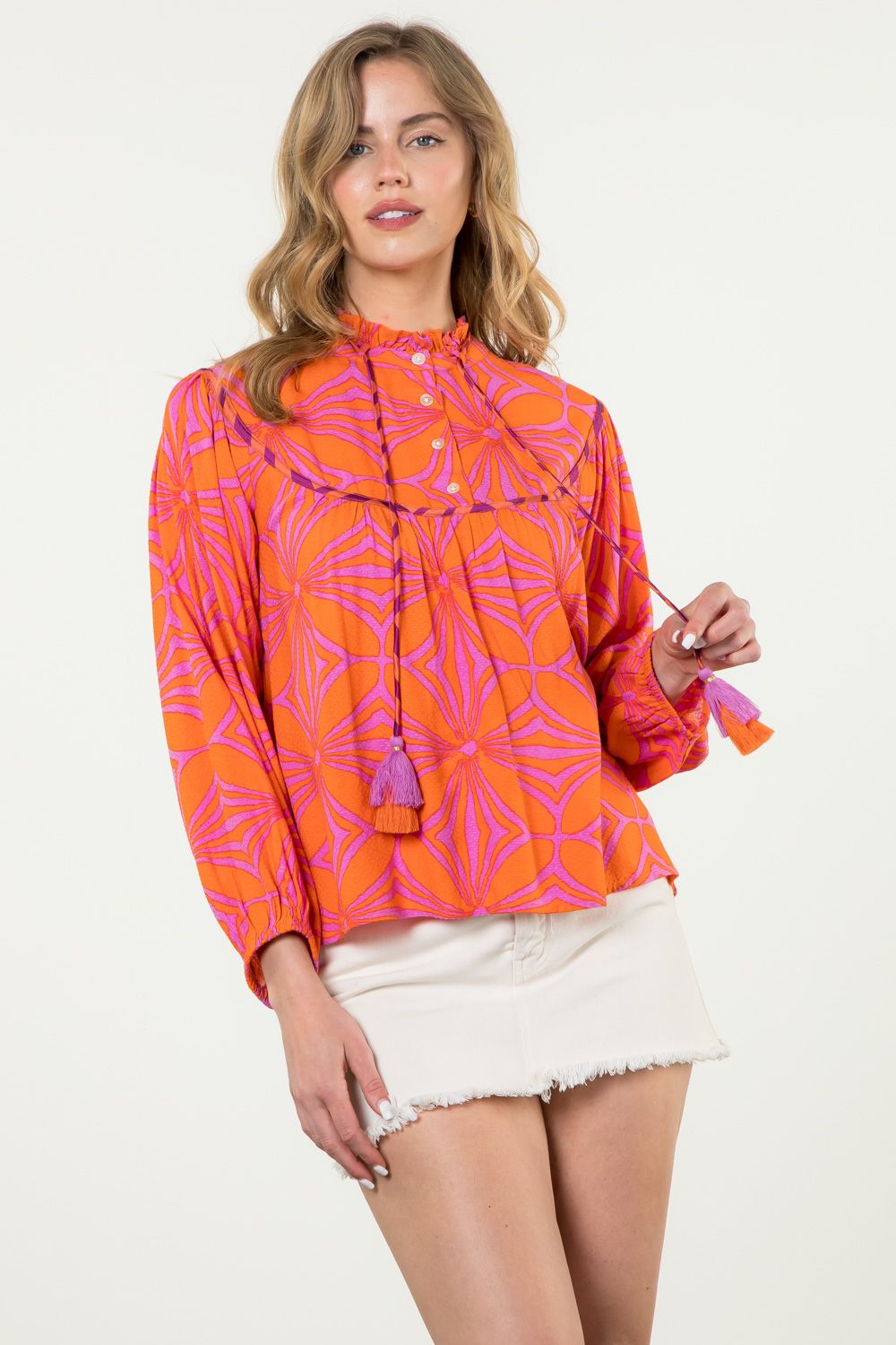Zennie Floral Print Blouse by THML - FINAL SALE