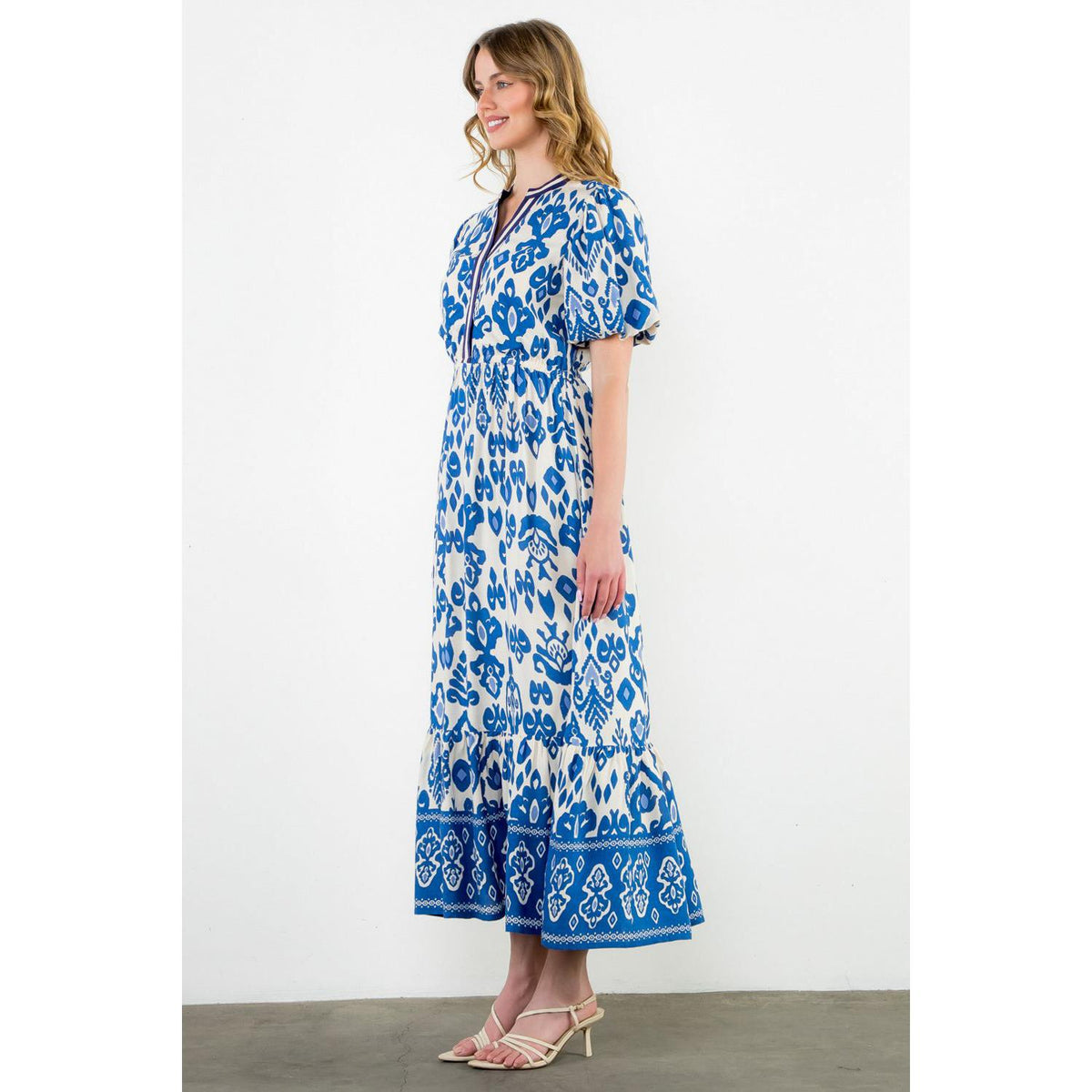 Ellen Puff Sleeve Maxi Dress by THML