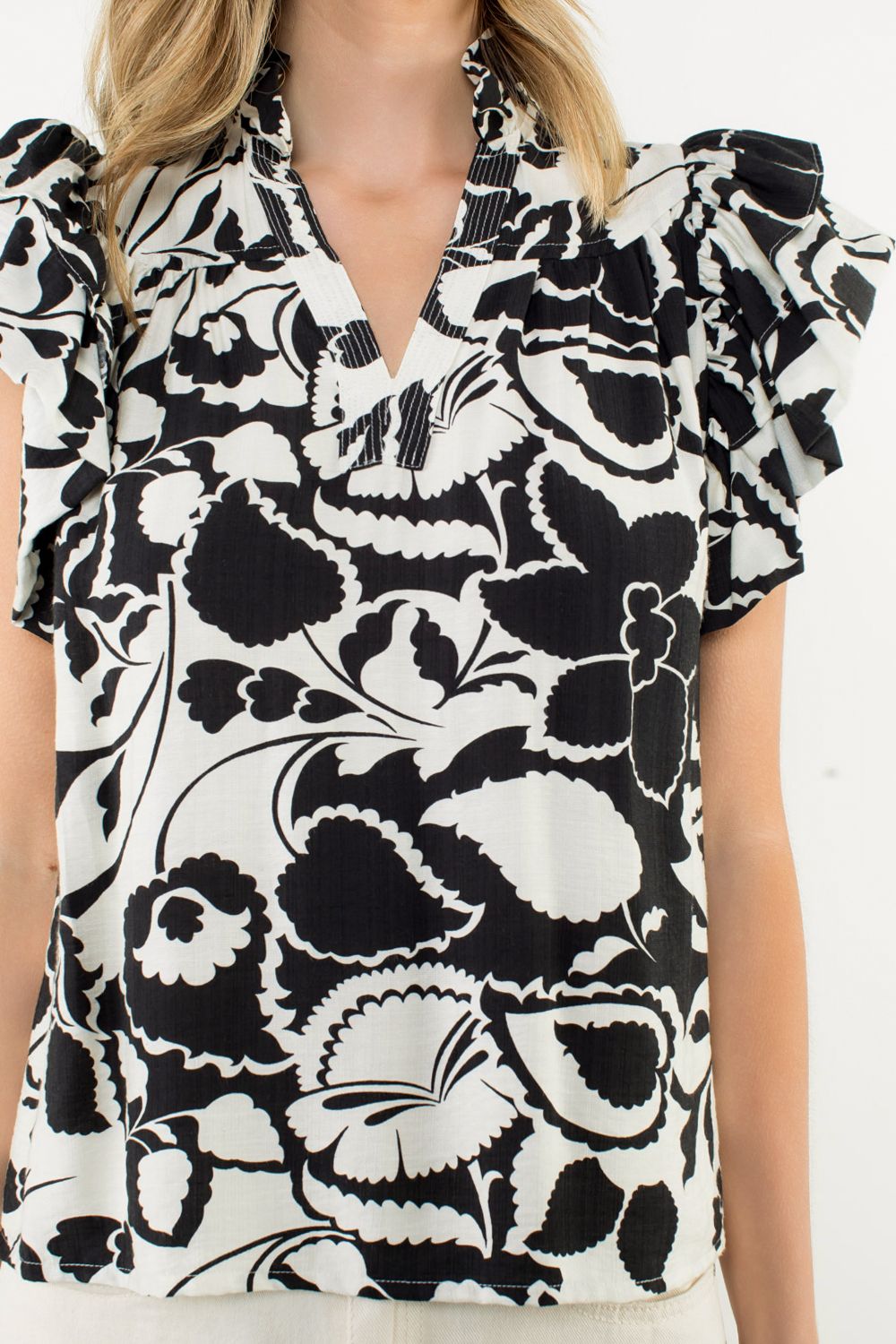 Britta Black and White Blouse by THML