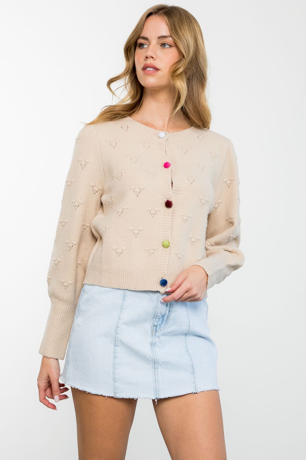 Button Up Knit Sweater by THML