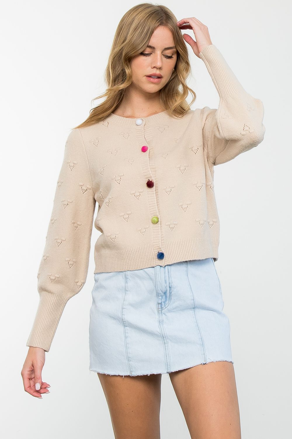 Button Up Knit Sweater by THML